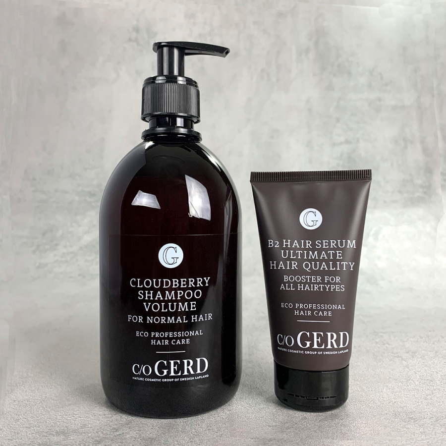 KORT HR TILL KORT PAGE EJ LOCKIGT - Cloudberry Shampoo & B2 hair Serum i gruppen Hrvrd / Hrvrdsrutin  hos  Nature Cosmetic Group Of Swedish Lapland AB (Hairroutine2)